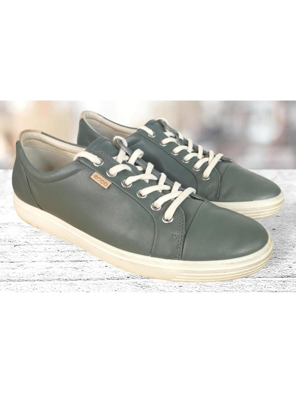 ECCO Shoes Womens Size US 11  Soft  Metallic Low Sneakers Gray Leather Lace Up